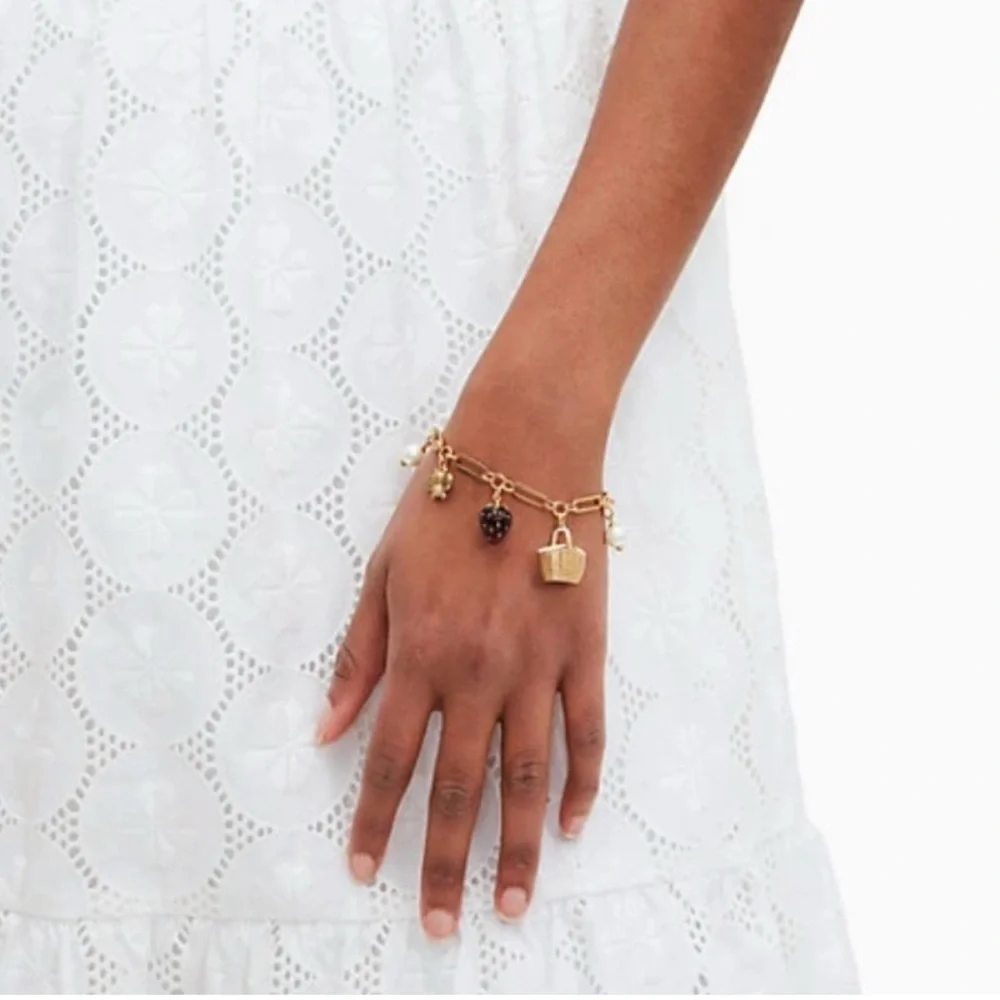 $148 Kate‎ Spade Picnic Perfect Strawberry Charm Bracelet